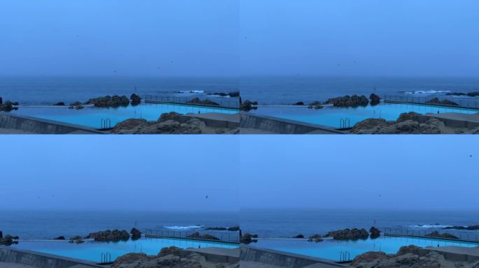 著名建筑师西扎的作品，海边泳池