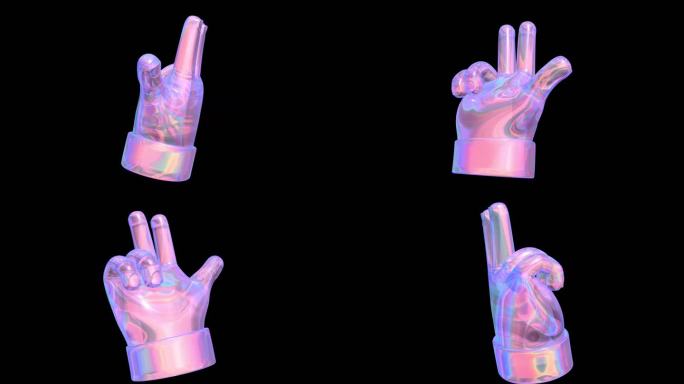 手势 耍酷耍帅拍照大拇指食指阿拉伯数字3