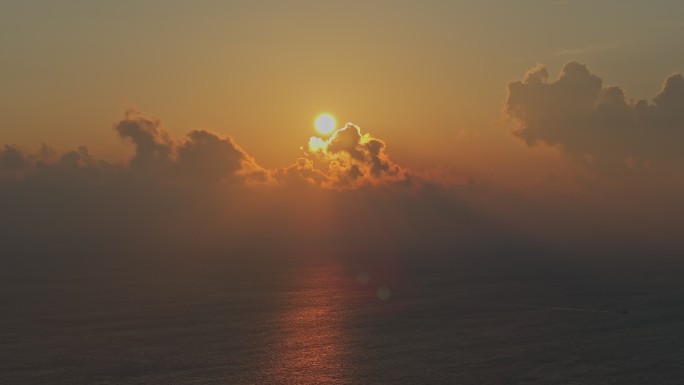 航拍杭州湾海天一洲