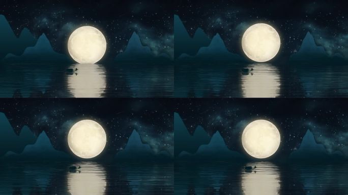 意境月亮视频背景素材
