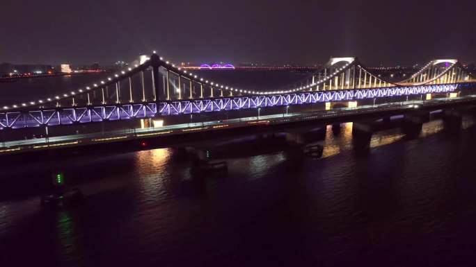 航拍杭州钱塘江上的九座大桥合集