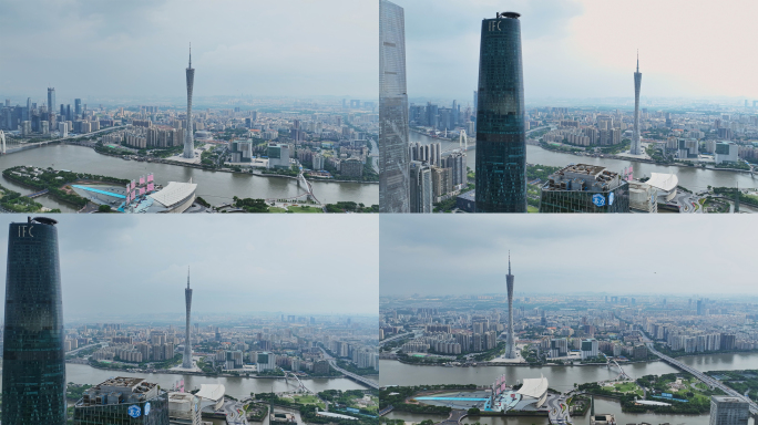 广州塔新中轴线空镜视频素材4K航拍