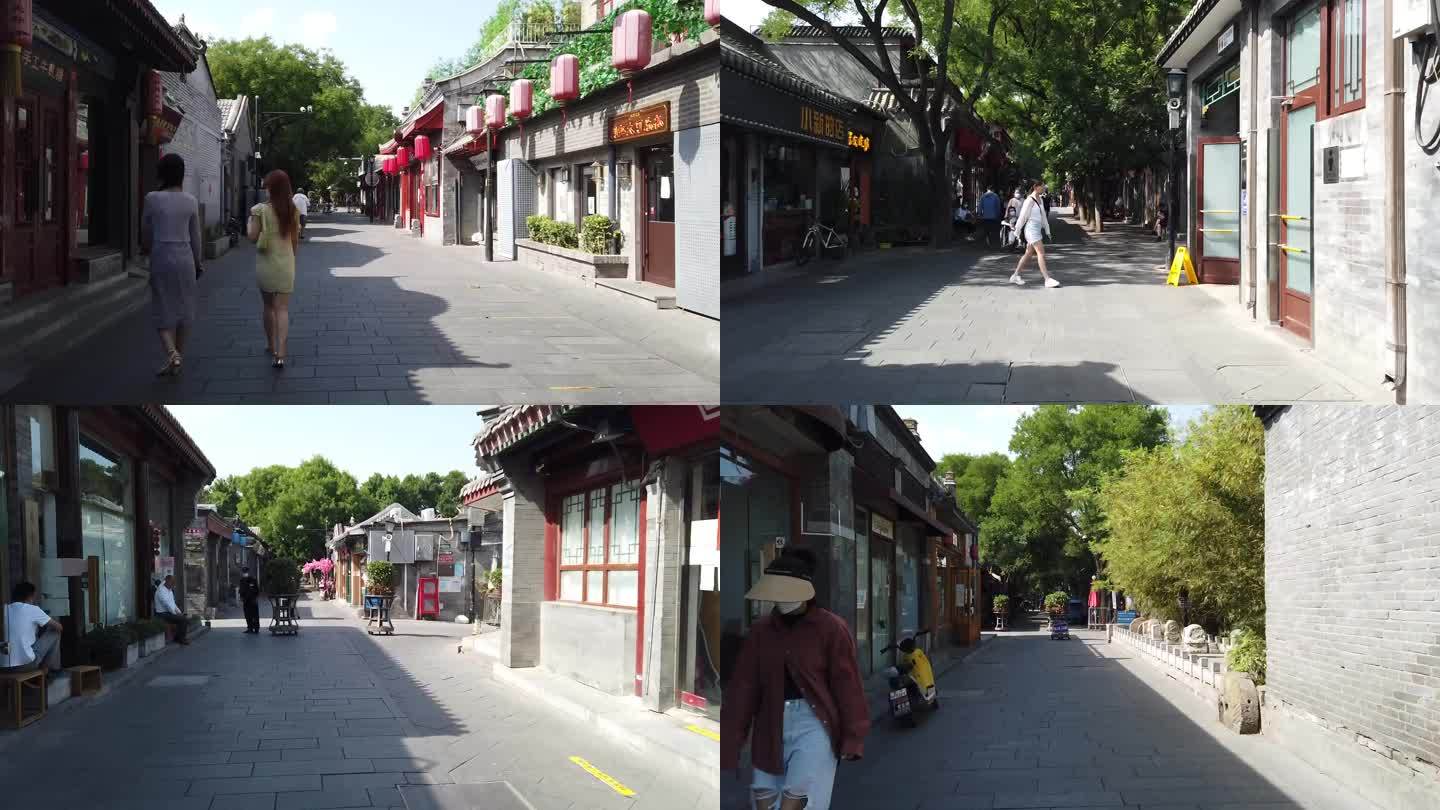 北京胡同延时街巷街景路边运动延时