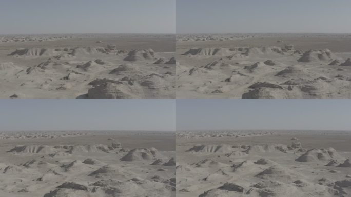 航拍无人区雅丹地貌