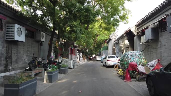 北京胡同延时街巷街景路边运动延时