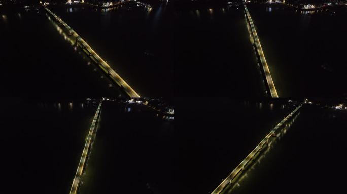 三盘江桥夜景航拍