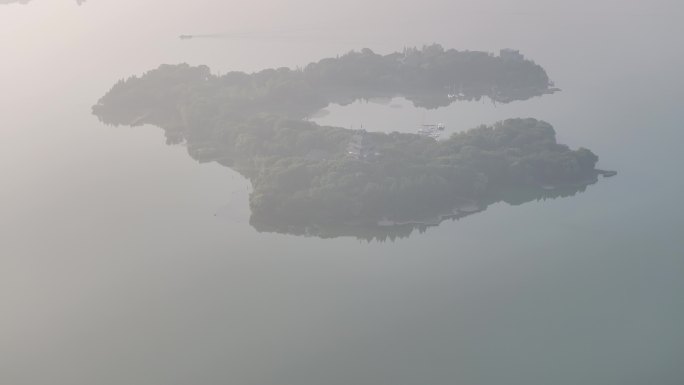 4K-Log-航拍苏州金鸡湖桃花岛紫氤阁