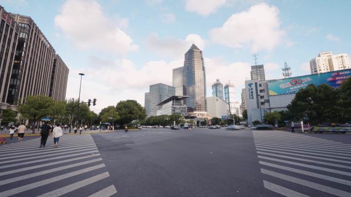 都市车流人流城市生活