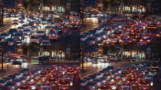 车流交通马路堵车都市城市生活夜晚夜景城市