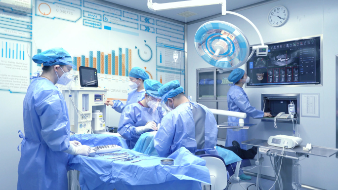 高科技设备手术室做手术心率监测仪