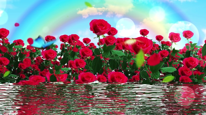 8K超宽屏唯美的玫瑰花背景素材