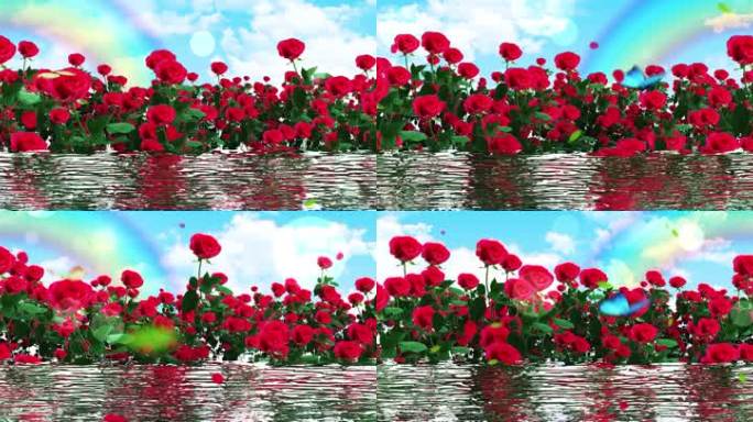 8K超宽屏唯美的玫瑰花背景素材