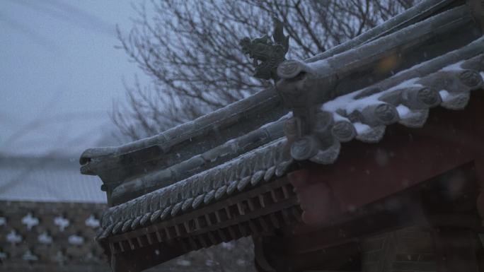 山西方山县 于成龙旧居空镜雪景 WJ