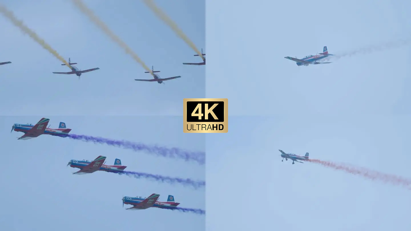 长春航展初教6飞机升格视频素材4K