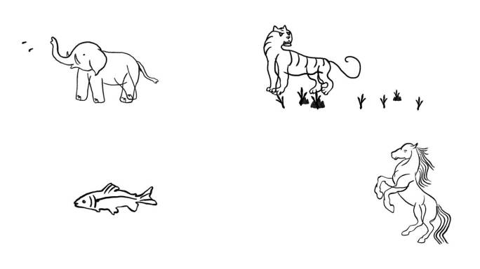 10组简笔动物动画（带通道）