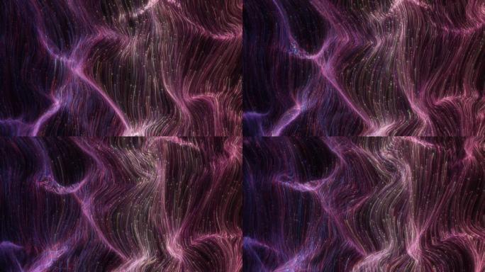 紫红色粒子丝线游动