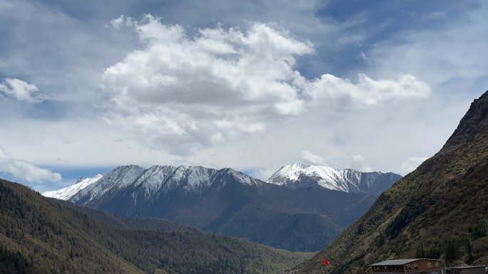 西藏雪山延时摄影视频