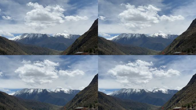 西藏雪山延时摄影视频