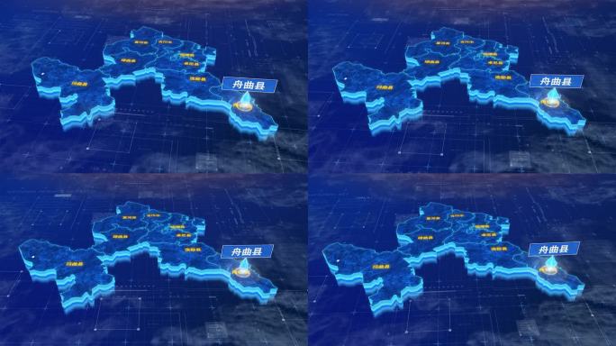 甘南藏族自治州舟曲县蓝色科技三维区位地图