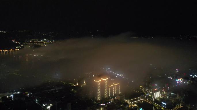 台州黄岩城市夜景航拍DJI_0588