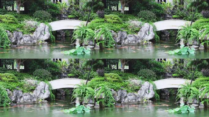 中式园林中小石拱桥