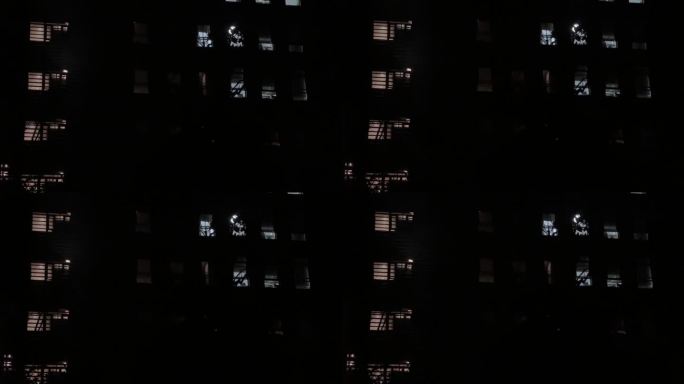 亮灯晚上灯光夜景 夜灯加班大楼窗户窗外