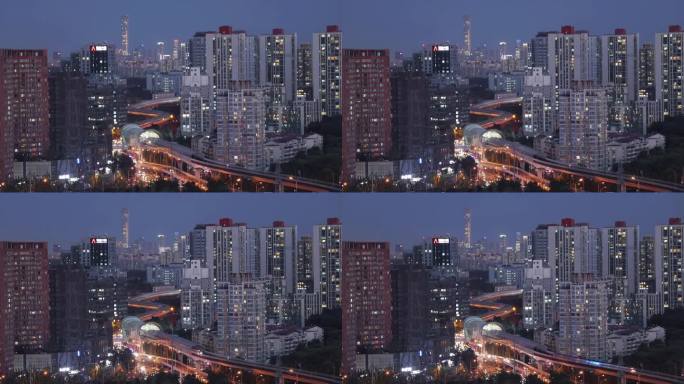 高清实拍北京城市轻轨和国贸建筑群车水马龙