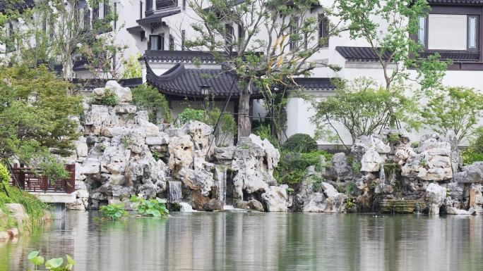 传统中式别墅高档住宅花园