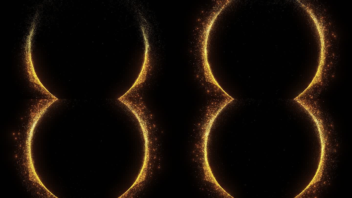 金色粒子圈圈（带透明通道）