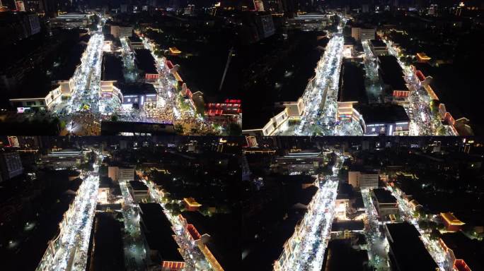 江苏连云港城市风光夜幕降临夜景灯光航拍