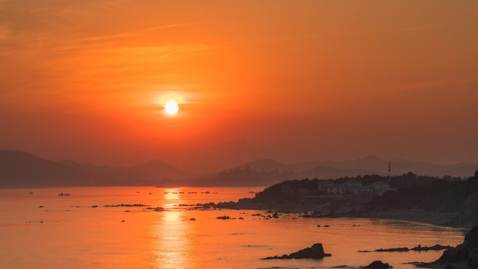 海上日落延时