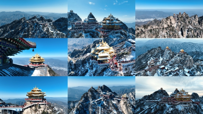 4k洛阳栾川老君山雪景航拍(15组镜头)