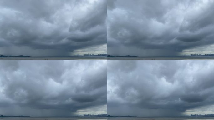 海面暴风雨来临 海面雨前天空 风雨欲来