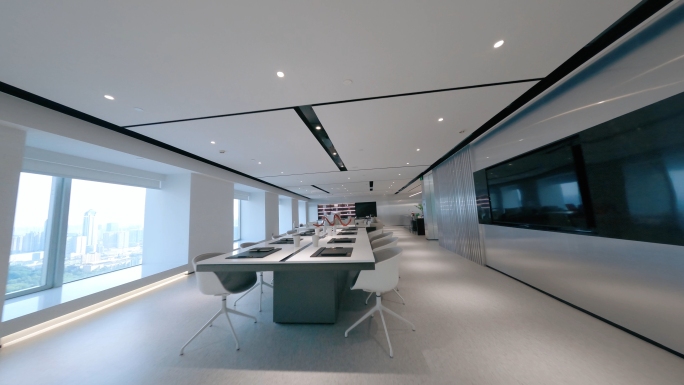 4k写字楼企业办公室公司环境展示FPV