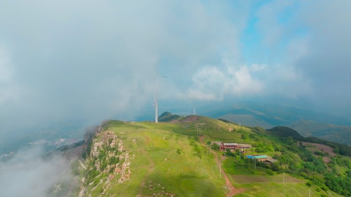 航拍郑州伏羲山五指岭云海风光