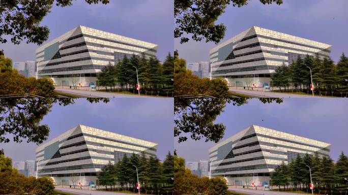 上海图书馆东馆建筑外立面风光