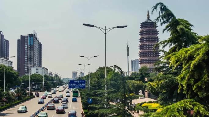 长治延时地标城市风景大范围