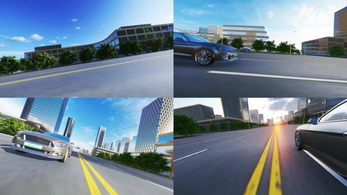 4K科技城市新能源汽车城市生长