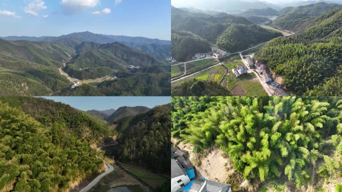 4K航拍乡村大山竹林地质灾害合集