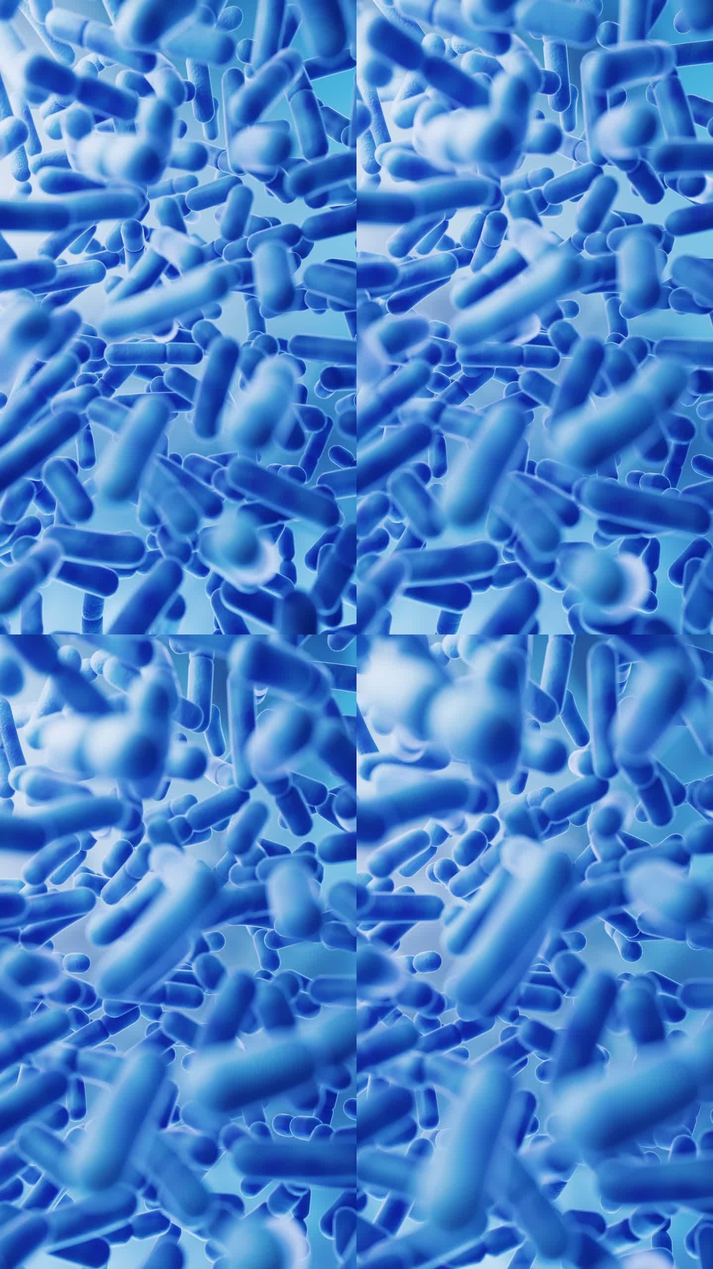 微观生物细菌背景3D渲染
