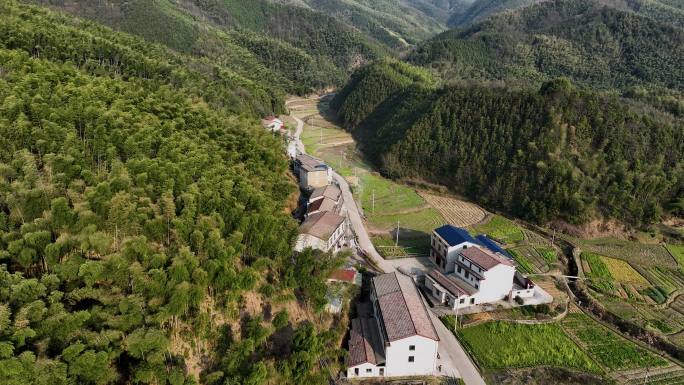 4K航拍乡村大山竹林地质灾害2