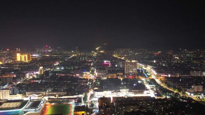 江苏连云港夜景航拍