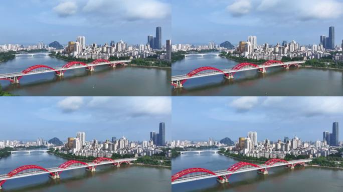 【正版4K素材】广西柳州文惠桥航拍