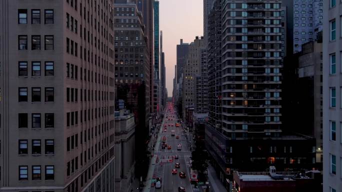 城市航拍纽约曼哈顿上东区第八大道摩天大楼