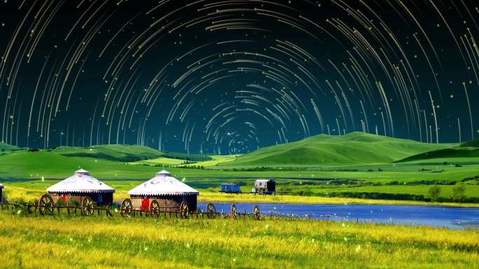 7k 蒙古包草原 舞台背景1