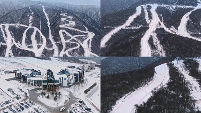 宝鸡鳌山滑雪场4K航拍