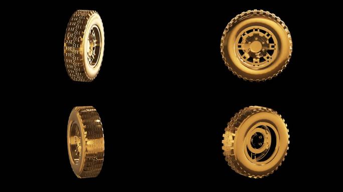 越野轮胎黄金版效果展示通道素材