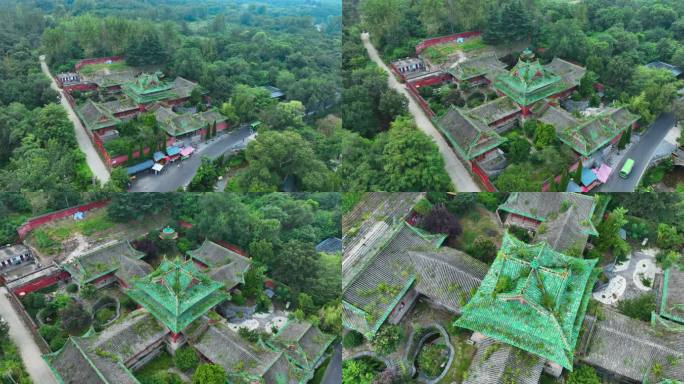 永泰寺航拍嵩山少林寺对面的寺庙