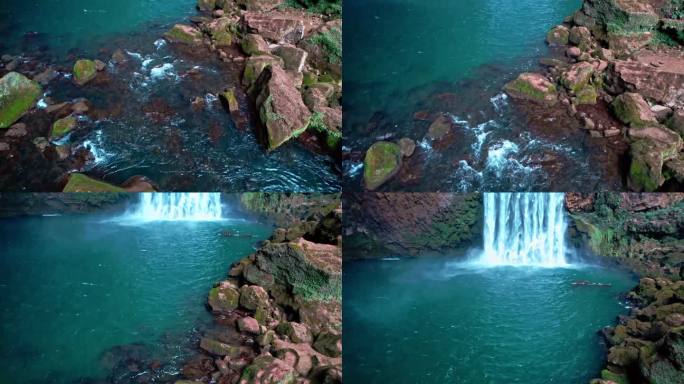 贵州羊皮洞瀑布航拍