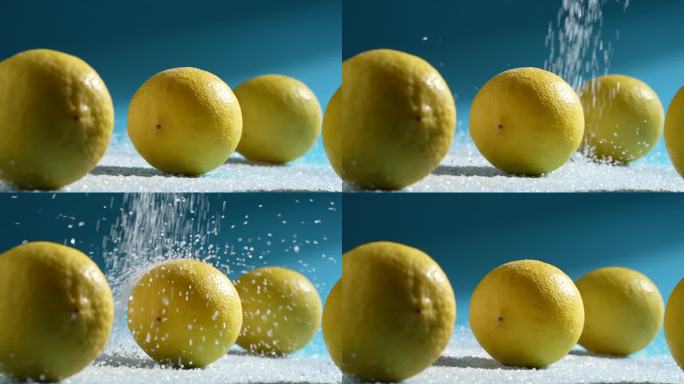 柠檬 黄色 掉落 微距 水果